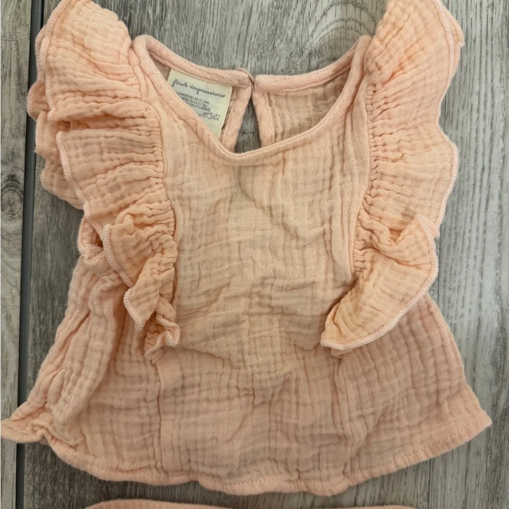 Peach Ruffle Top and Pants Set